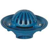 Ductile Iron full-flow 180 degrees vertical roof outlet – Eared with the flat grate