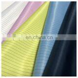 China supplier wholesale esd antistatic polyester fabric pongee fabric stripe electrostatic clothing fabric