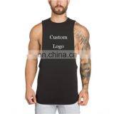 Custom Print Embroidery Men 100% Cotton Fitness Custom Print Plain Gym Tank Top thumbnail-1