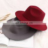 20colors New Manufacture Hot Sell New Design Woolen Wide Brim Jazz Fashion Autumn Winter Fedora Hats Men Women's Fedora Hat Cap thumbnail-2