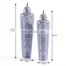 Modern Luxury Palace Style Ceramic Flower Vase Jar For Home Decor Accessories thumbnail-5