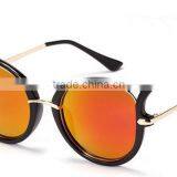Metal Temple Italy Design ce Coating Mirror Round Circle Sunglasses thumbnail-5