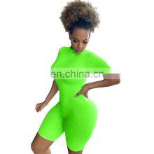 Fast Ship Receive Within, 3-6 Work Days Summer Clothing 2020 Shorts One Piece Contrast Fitness Jumpsuit and Rompers Womens/