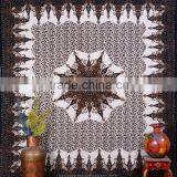 Indian Tapestry Cotton Dark Brown Floral Print Vintage Wall Hanging Tapestries Throw Mandala Print Bedsheet thumbnail-1