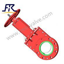 FRZ73PU Slurry Knife Gate Valves with manual operation Polyurethane PU seat