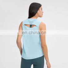 Фабричные продажи женских безрукавных майок спортивных с сетчатой прорезью на спине для йоги и фитнеса thumbnail-2
