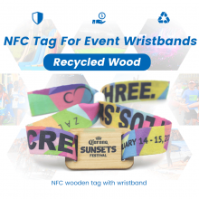 Customized Accessed Control Wooden Woven NFC Bracelet Contact Cashless Payment RFID Woven Wristbands Bracelet thumbnail-2