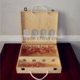 Custom Wooden Wine Box Packing for 4 Wine Bottles thumbnail-5
