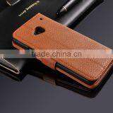 Fashionable Phone Accessory of High Quality PU Leather Stand Card Holders Inside Hand Made Cell Phone Case Bag for HTC One M7 thumbnail-4