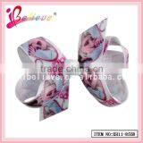 April New Arrival Frozen Hair Bow Alligator Clip,3 Inch Ribbon Bow Print Frozen Ribbon thumbnail-1