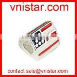Vnistar Metal Alloy European Style Large Hole Red and Blue Enamel USA Flag Triangle Beads TB079 thumbnail-1