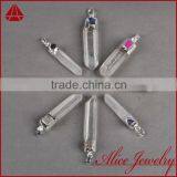 Wholesale Natural Rough Sterling Silver Spirit Jewelry Crystal Quartz Stone Point Pendant Charm Connector thumbnail-2