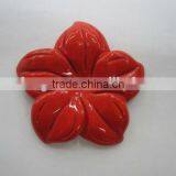 Synthetic Red Coral carved five-petal flower gemstone