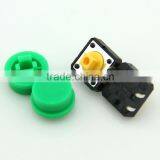 F0361 12*12*12mm Mini Tact Switch /plastic Tactile Switch/ Mini Touch Button Switch Round Cap Green