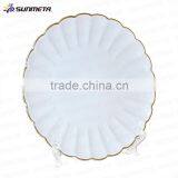 China Manufactory Subimation Rim Golden Wavy Plate w