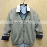 100% cotton casual European and American wind boys sweater knitted cardigan