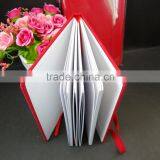 Embossed Logo Red Fabric Cover Journal With Elastic Band thumbnail-5