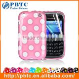 Set Screen Protector And Case For Blackberry 9320 , Polka Dots Gel TPU 2D Sublimation Case