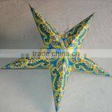 Glitter Printed Paper Star Lamps Indian