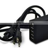 UV Paint 5V4.1A 5 Port Multiple USB Intelligent Charger Multi Travel Power Adapter for USB-Charged Devices(Black) thumbnail-1