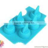 5 Cavity Silicone Drink Ice Tray Cool Shark Fin Shape Ice Cube Tray Freeze Mold Ice Maker Mold thumbnail-4