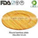 Luxury Round Bamboo Tray Plate Sets Camping Plate Sets