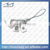 Custom Funny Play Poker Shape Metal Cell Mobile Phone Charm