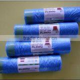 HDPE Plastic Blue Drawstring Trash Bag on Roll thumbnail-1