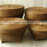 New Design Rattan Lounge Wicker Basket With Lid