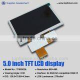 high luminance 5.0inch lcd module for handle device