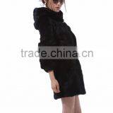 High Quality Rabbit Whole Skin Hat Long Jacket thumbnail-2