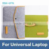 3 Size 4 Style Option Leather Edge Double Layer Natural Wool Felt Laptop Bag for MacBook Universal Tablet Laptop Sleeve Bag thumbnail-1