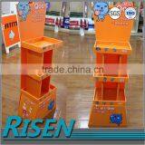 plastic corrugated cookies display rack/exhibition display stand