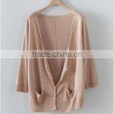 15SHT3118 Knitted Linen Sweater Cardigan
