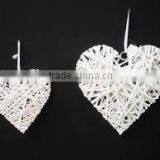 Hanging White Wicker Heart for Christmas and Wedding Decorarion thumbnail-3