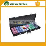customized strip poker chips clay poker chip set 500pcs leather case