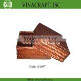 Square Food Grade Bamboo Basket With Cover