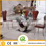 TH390 V Shaped Contemporary Glass Dining Table