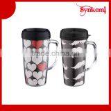 16oz Plastic Mug With Handle and Lid thumbnail-1