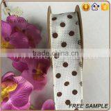 Cheap Wholesale Polyester Linen Ribbon Dots Fabric Price thumbnail-3