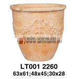 Curved Pattern White Wash Terracotta Planter For Manufacturer