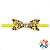 Royal Blue Sequins Bows With Stretchy Fold Over Headbands thumbnail-2