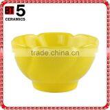4.5"yellow Color Flower Shape Custom Ceramic Soup Bowl thumbnail-1