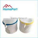 Sandwich Mesh Round Blue Yellow Zipper Underwear Wash Bag thumbnail-1