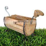 Mini Wooden Cart for Flowers and Plants thumbnail-1