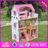 2016 Luxurious Children Big Wooden Dollhouse Kits W06A163-S thumbnail-3