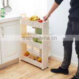 Plastic Slid Out Storage Rack/tower Folding 3 Tire With Rolling Wheels thumbnail-5