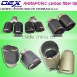 New Style Akrapovic Universal Double End Pipe Carbon Fiber Exhaust Tip Akrapovic Tip thumbnail-4