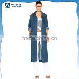 Latest Design Fitted Elongated Long Denim Coat for Women thumbnail-1