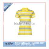 Black and Yellow Striped Women's Office Uniform Design Polo Shirt thumbnail-1